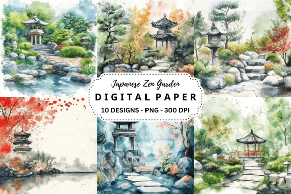 Download Japanese Zen Garden Digital Background - Digital background Collection