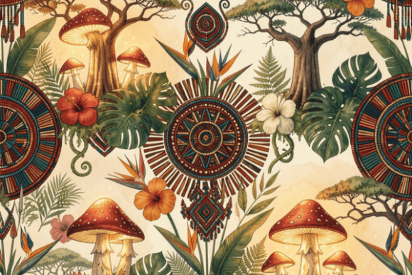 Download Maasai Botanical Fantasy Seamless Patter - Premium Resources