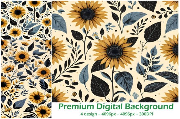 Download Sunflower Digital Background Design - Digital background Collection