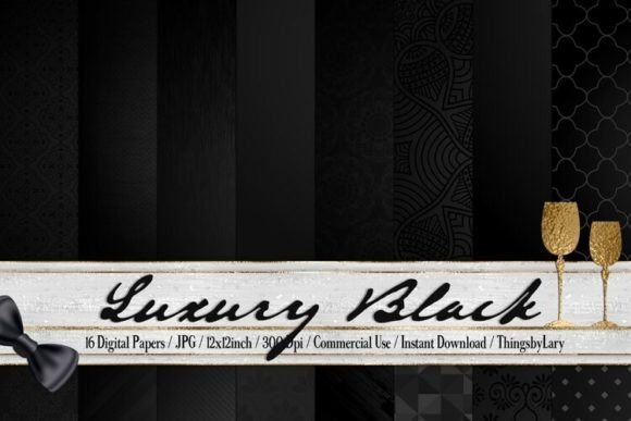 Download Black Luxury Pattern Digital Papers - Luxury pattern Collection