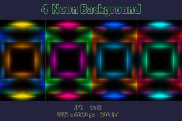 Download 4 Vertical Neon Glow Backgrounds - Premium Resources